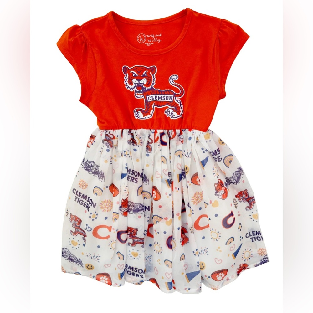 Wes & Willy Clemson Tigers Vault Youth Girls Princess Dress size 6